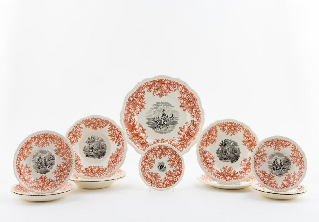 13 PCS SPODE COPELAND PORCELAIN CORAL DINNERWARE (1 of 6)