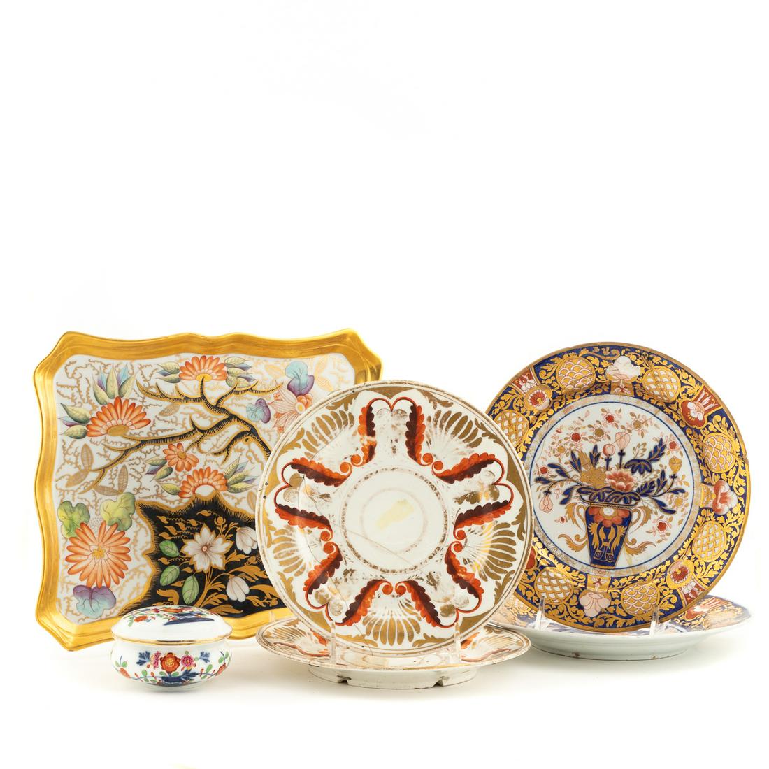 6 PCS, ENGLISH & FRENCH PORCELAIN, IMARI & OTHERS (1 of 16)