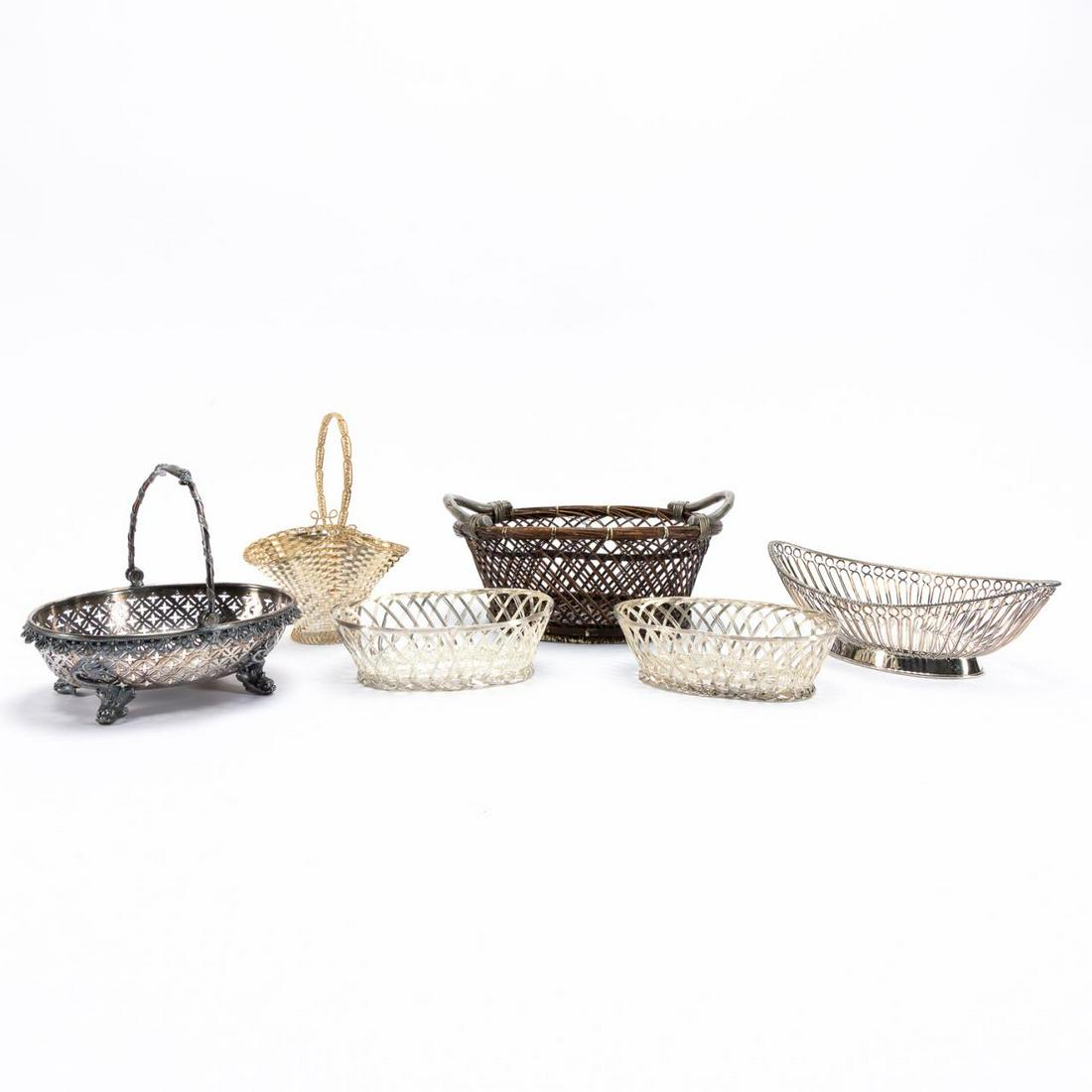 6 PCS AMERICAN & ENGLISH SILVERPLATE BASKETS (1 of 11)