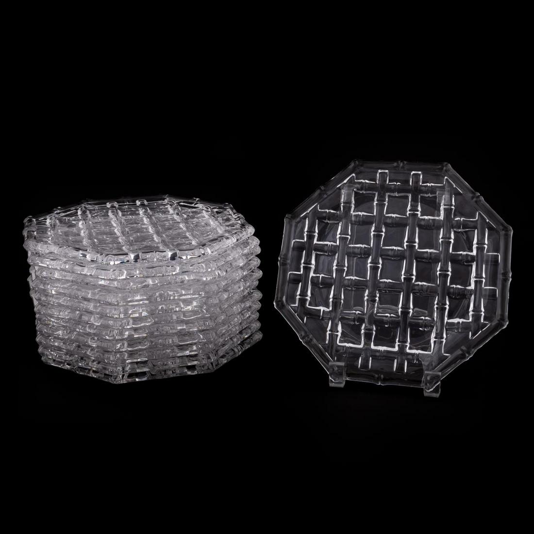 SET 12, TIFFANY & CO. "BAMBOO" CRYSTAL PLATES (1 of 5)
