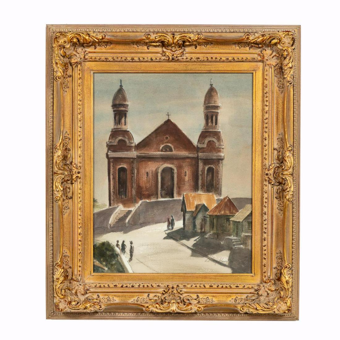 BILL HENRY, ANTIGUA, CARIBBEAN WATERCOLOR, FRAMED (1 of 3)