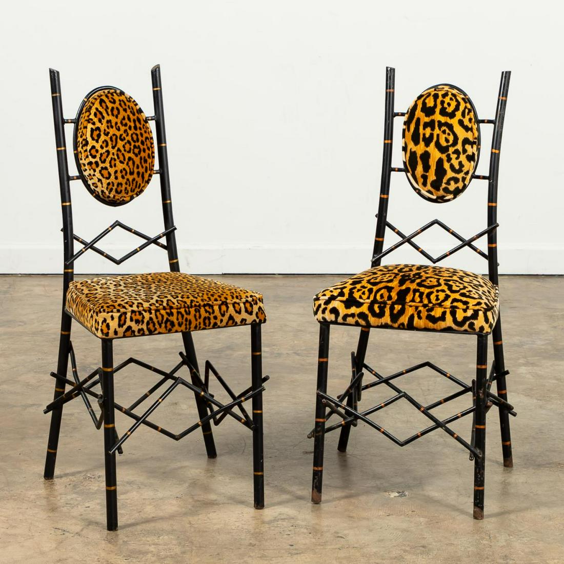 PR, WROUGHT IRON BLACK & GOLD DINETTE CHAIRS (1 of 7)