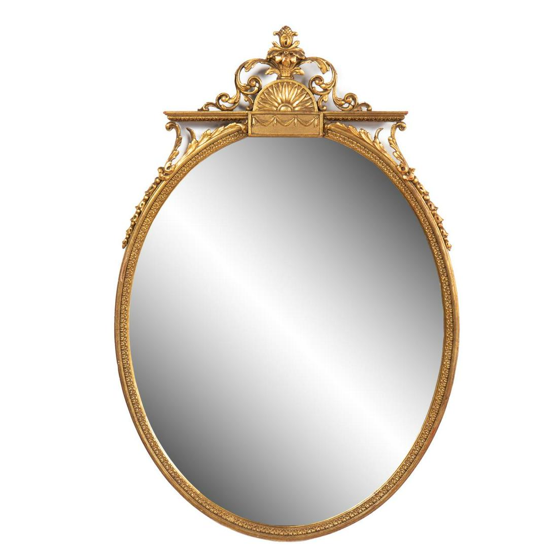 20TH C. ADAMS STYLE OVAL GILTWOOD WALL MIRROR (1 of 6)