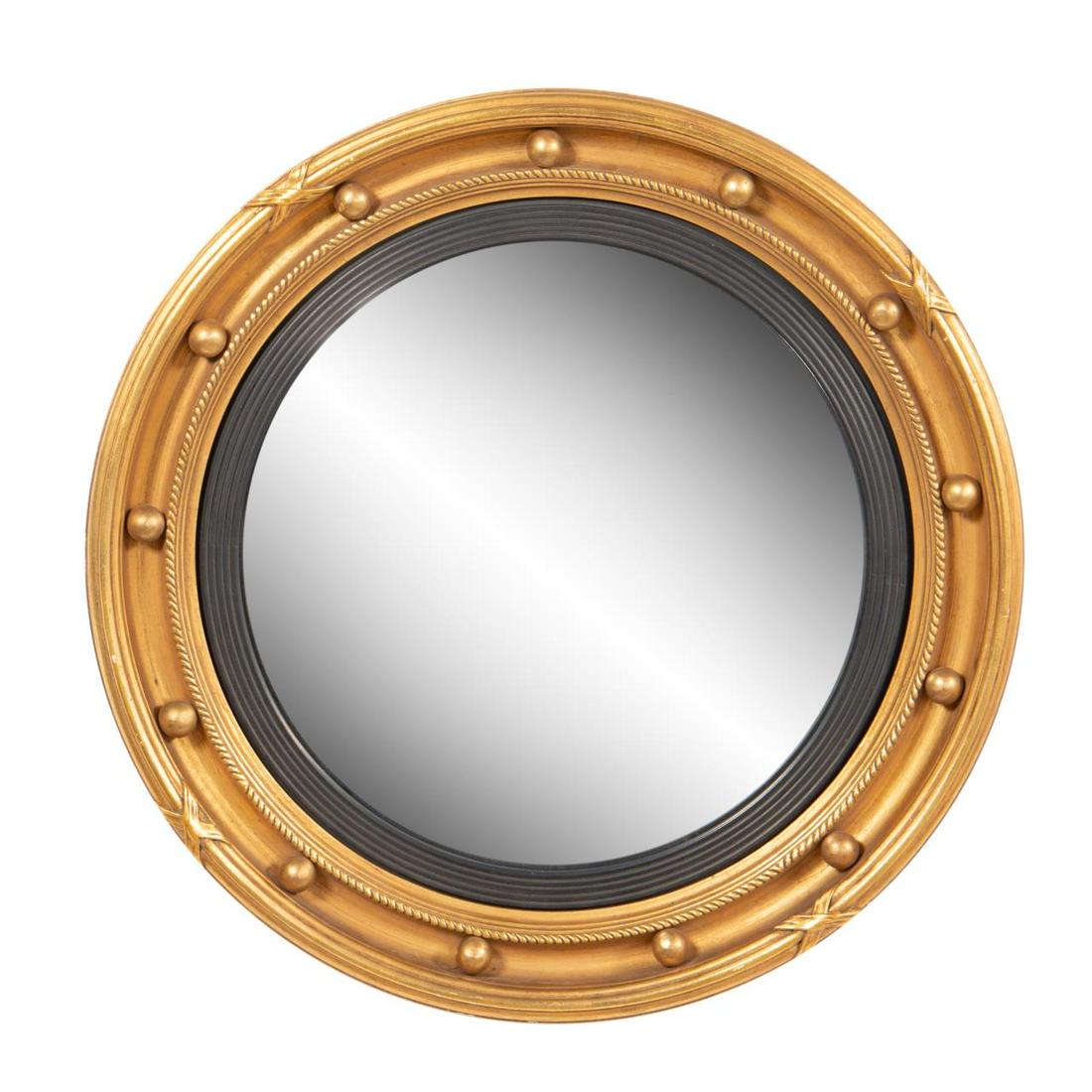 FEDERAL STYLE GILT & PARCEL EBONIZED CONVEX MIRROR (1 of 3)