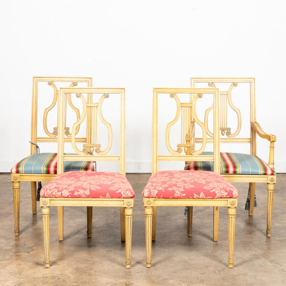 SET 4, CREAM NEOCLASSICAL STYLE DINING CHAIRS (1 of 5)