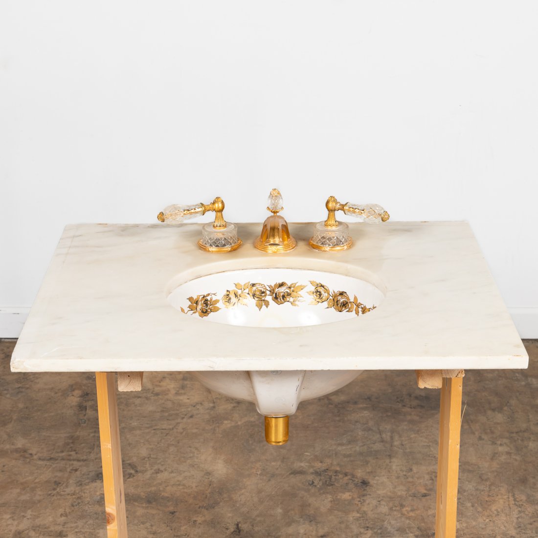 SHERLE WAGNER FAUCET & SINK WITH MARBLE COUNTER (1 of 6)