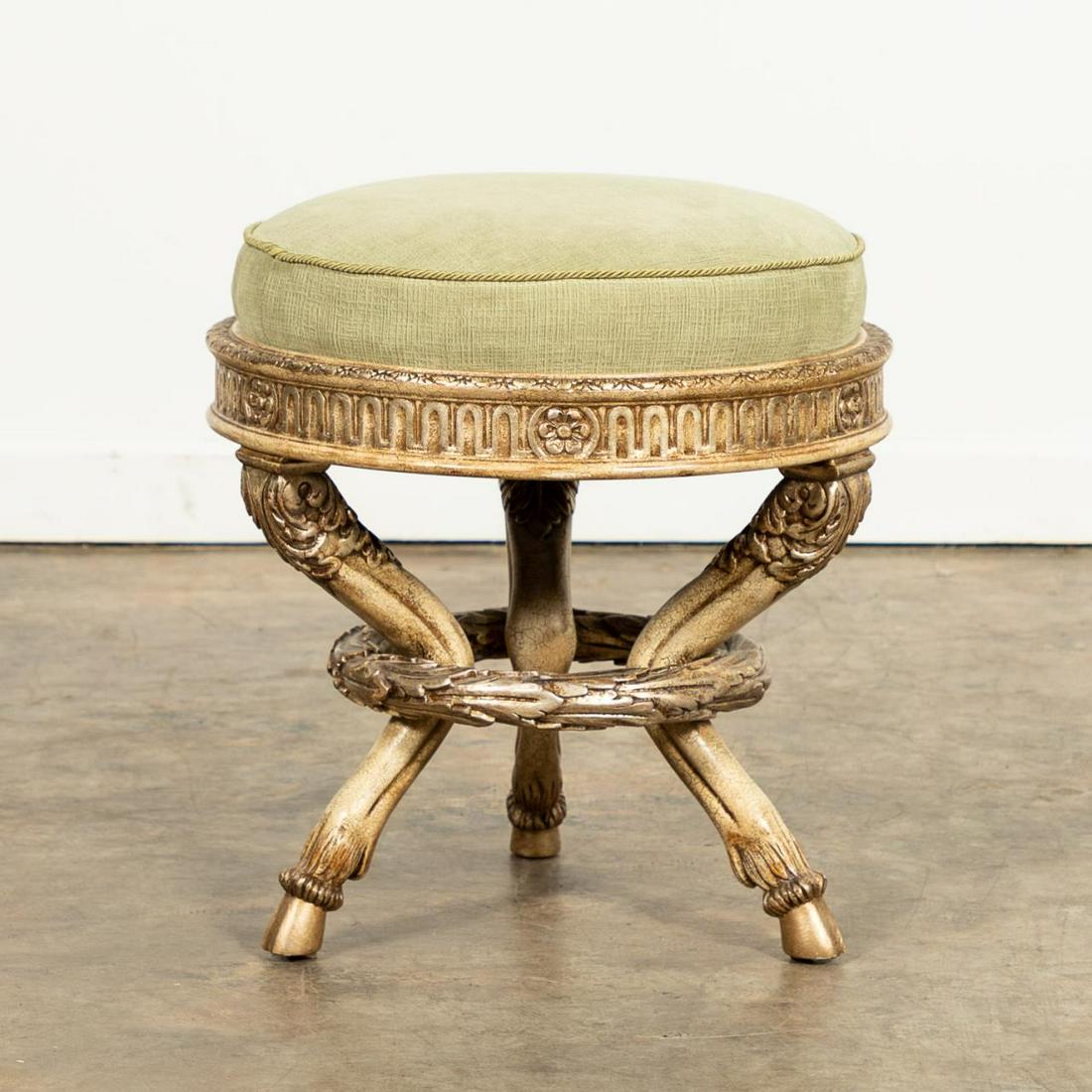 WILLIAM SWITZER ROCOCO STYLE GILTWOOD OTTOMAN (1 of 6)