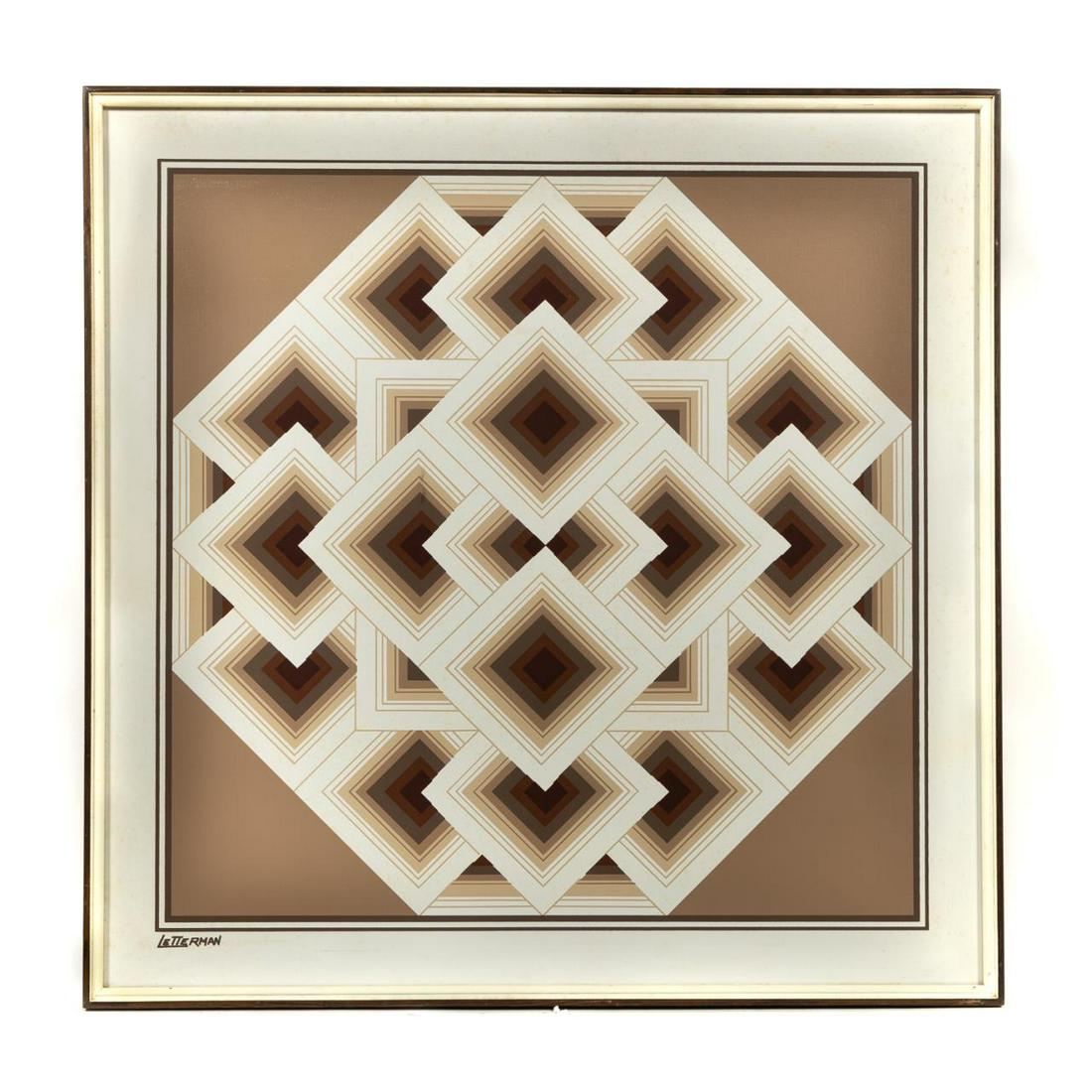 GEOMETRIC OP ART OIL ON CANVAS BY LETTERMAN (1 of 4)