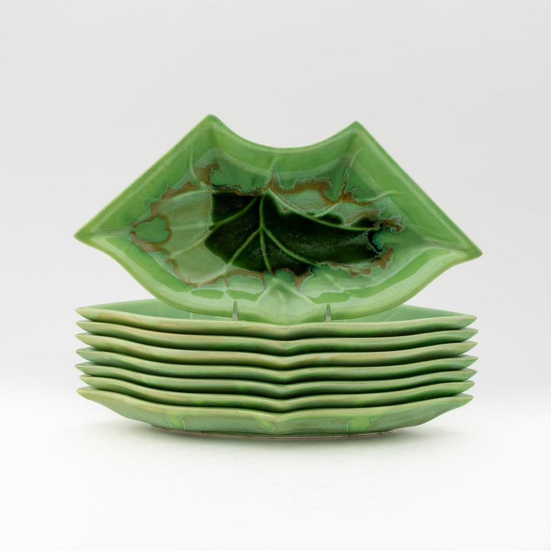 SET 8, MID-CENTURY MODERN LEAF FORM SALAD PLATES (1 of 3)