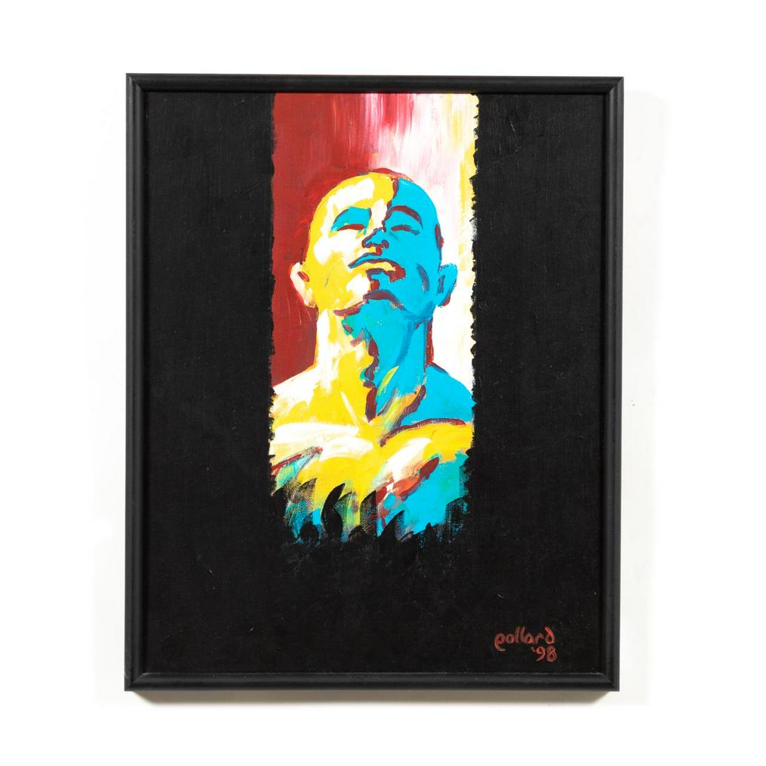 POLLARD, PORTRAIT OF A MAN, ACRYLIC ON CANVAS 1998 (1 of 4)