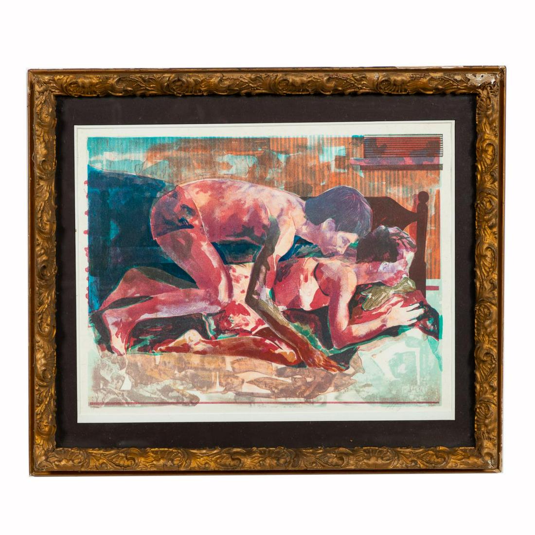 JEFFREY MORIN, FIGURAL LITHOGRAPH, FRAMED 1985 (1 of 4)