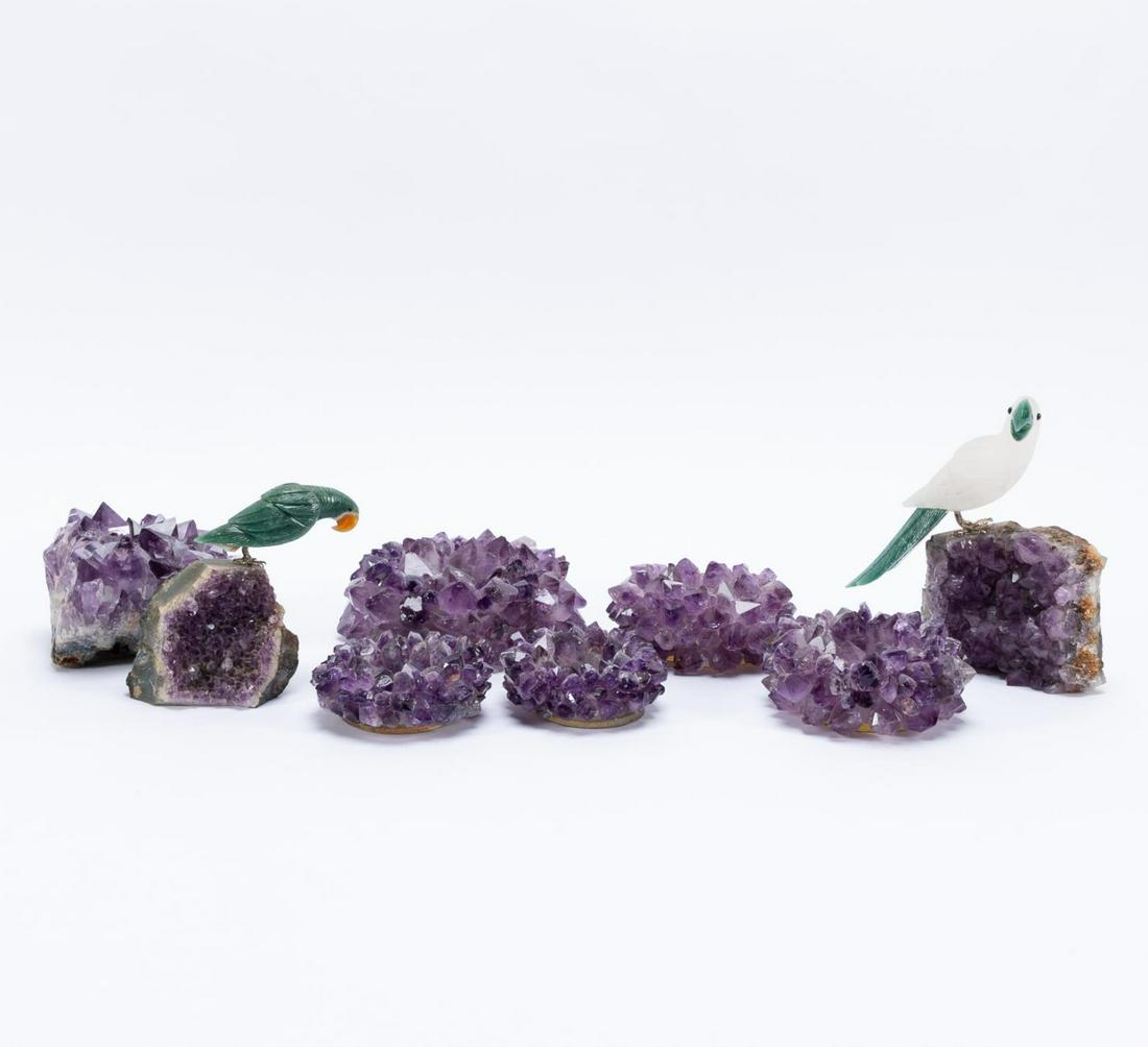 8 PCS, AMETHYST GEODE CANDLEHOLDERS & SCULPTURE (1 of 7)