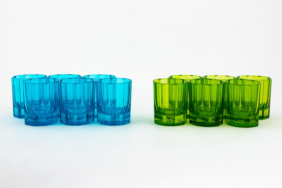 12 PCS, S. MARCEN BLUE & GREEN TUMBLERS (1 of 6)