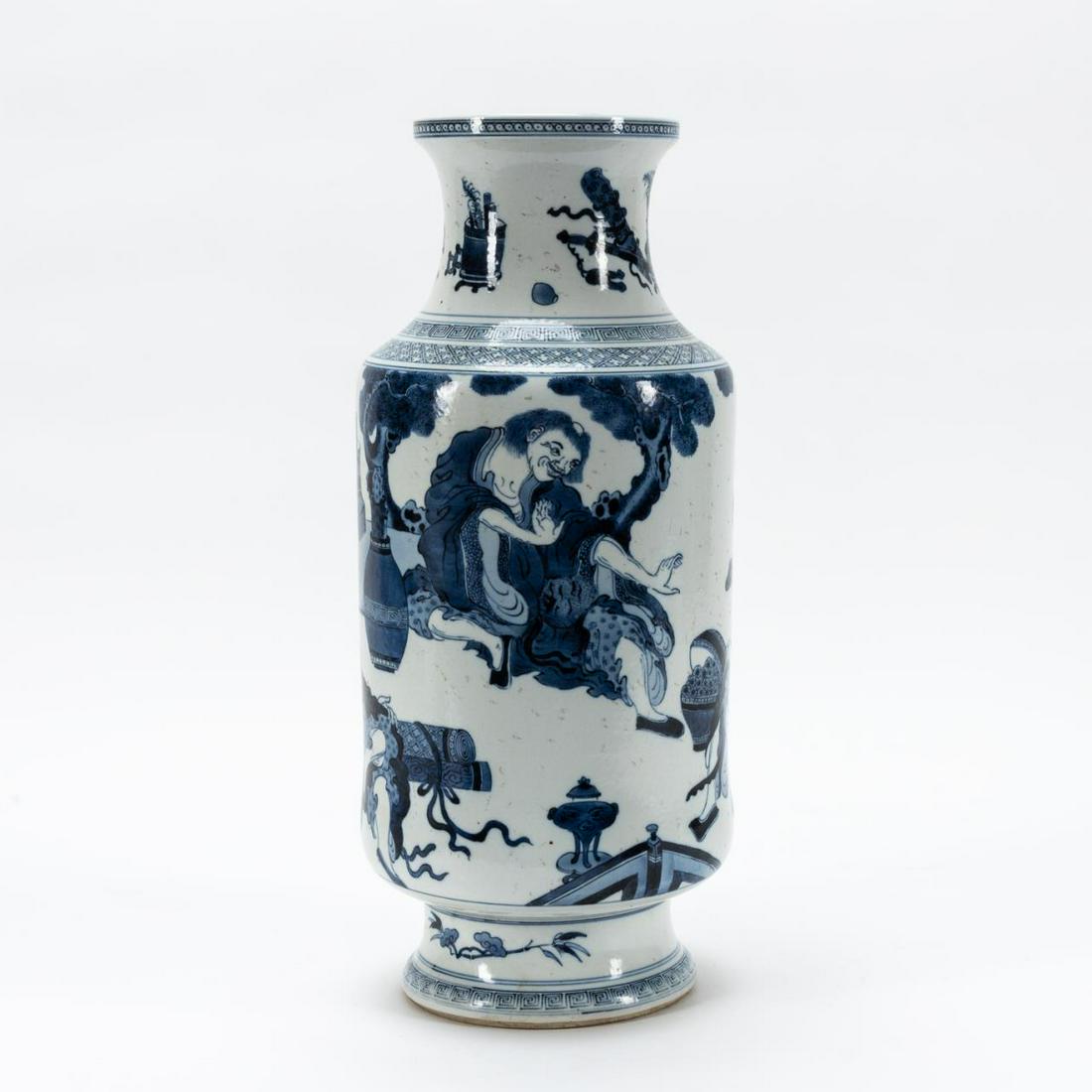 CHINESE BLUE & WHITE FIGURAL PORCELAIN VASE (1 of 6)