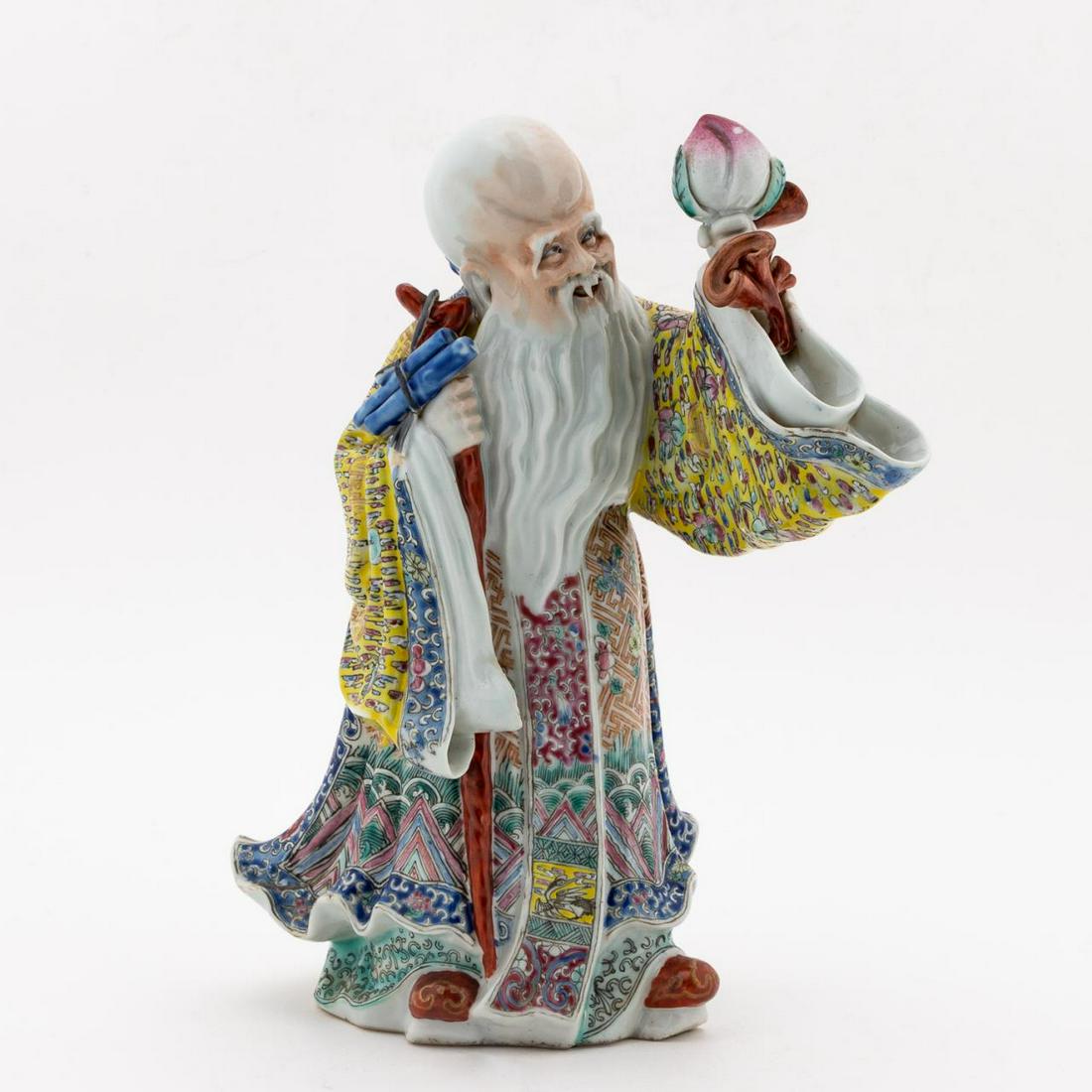 CHINESE FAMILLE ROSE PORCELAIN FIGURE OF SHOULAO (1 of 7)