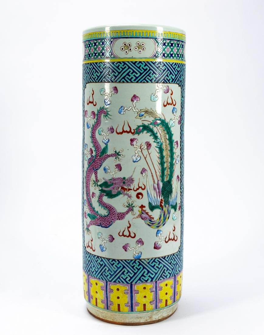CHINESE DRAGON & PHOENIX UMBRELLA STAND (1 of 6)