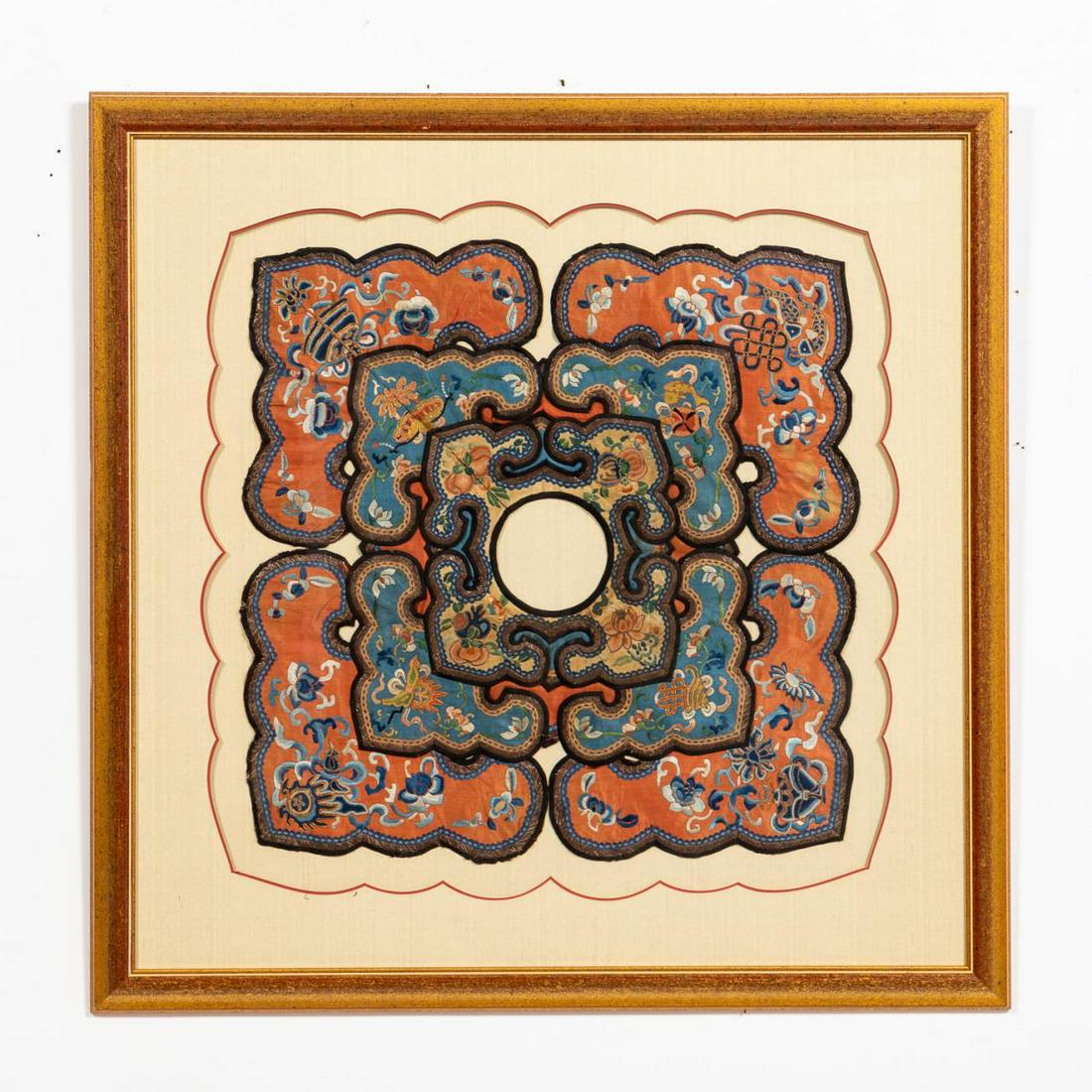 FRAMED CHINESE SILK EMBROIDERED CLOUD COLLAR (1 of 4)