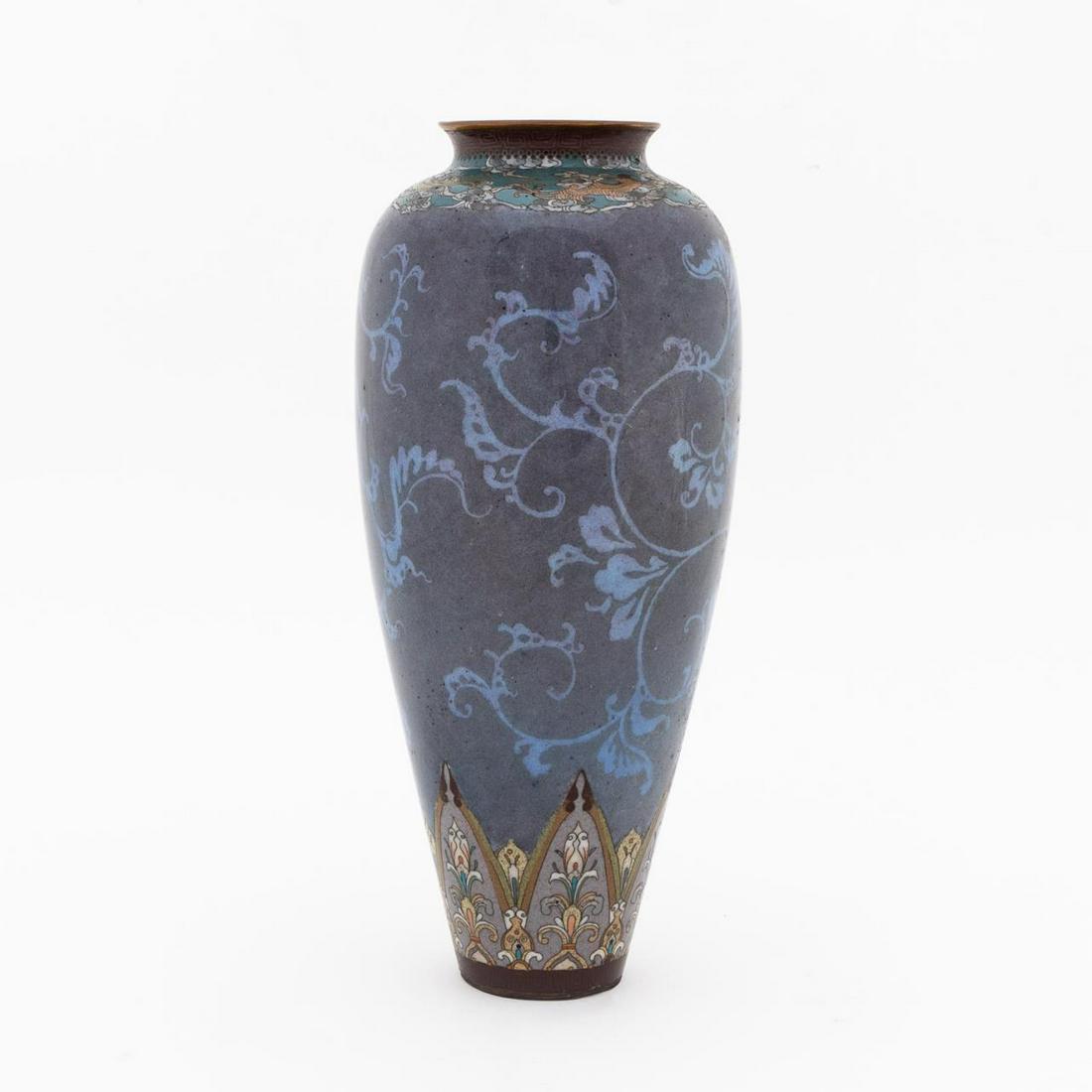 JAPANESE MEIJI FOLIATE ENAMELED & CLOISONNE VASE (1 of 7)