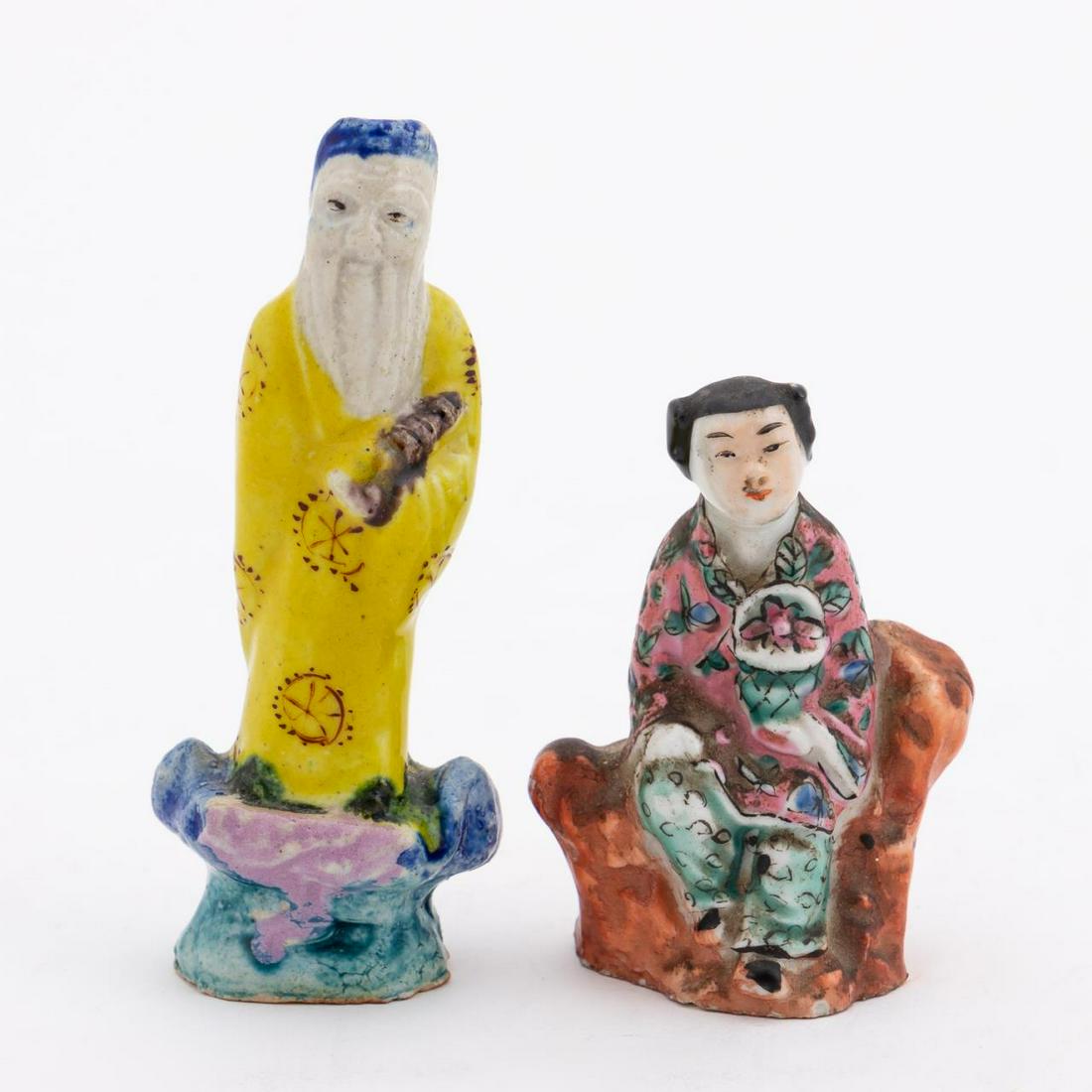 CHINESE TWO MINIATURE PORCELAIN IMMORTAL FIGURES (1 of 5)
