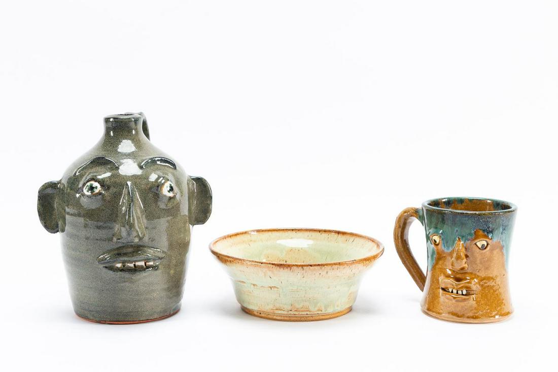 3 PCS, MEADERS FAMILY GEORGIA FOLK ART POTTERY (1 of 9)