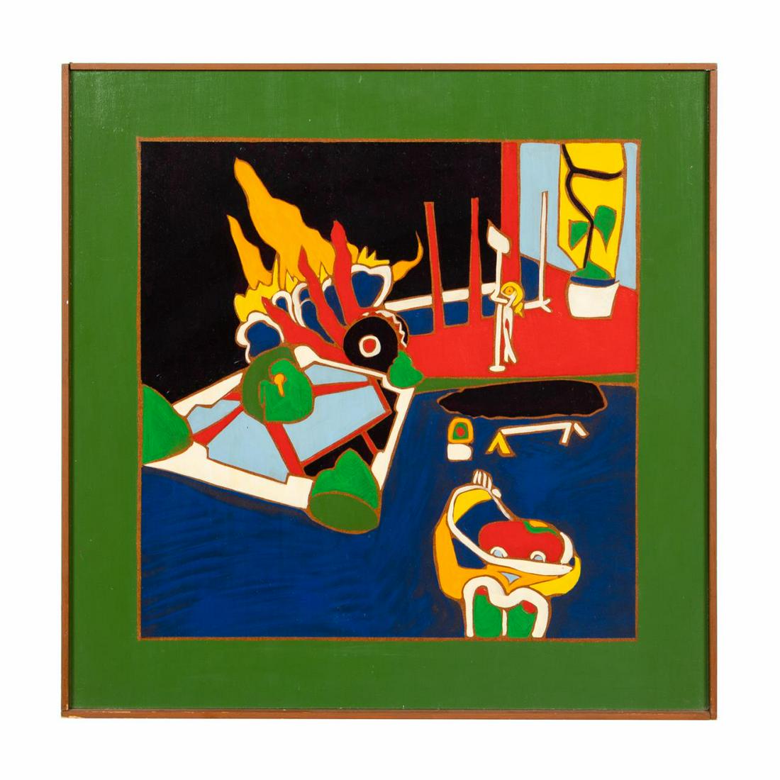 LARRY CONNATSER, ABSTRACT INTERIOR, ACRYLIC, 1969 (1 of 3)