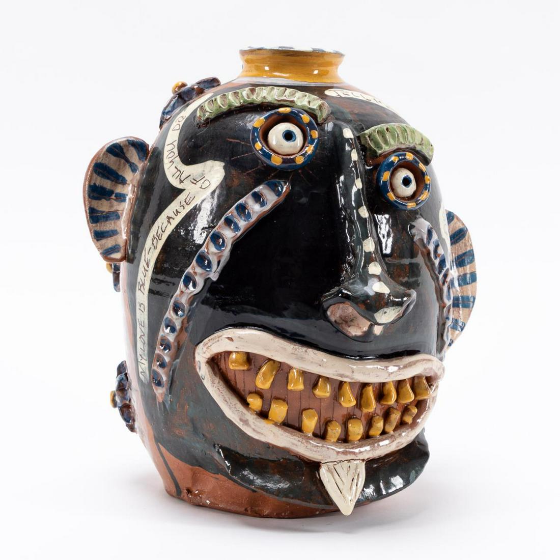 CARL BLOCK POTTERY POEM FACE JUG 1994 (1 of 10)