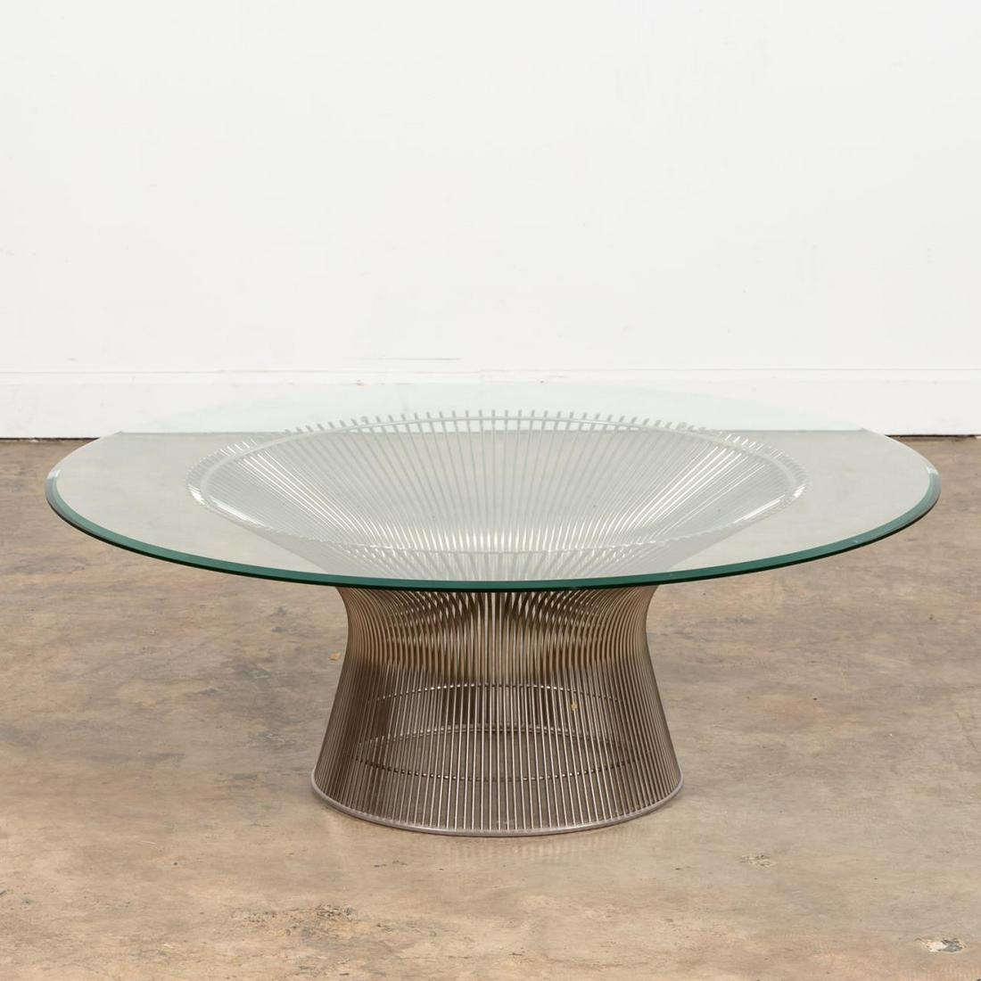 KNOLL PLATNER WIRE COFFEE TABLE W/ GLASS TOP (1 of 5)