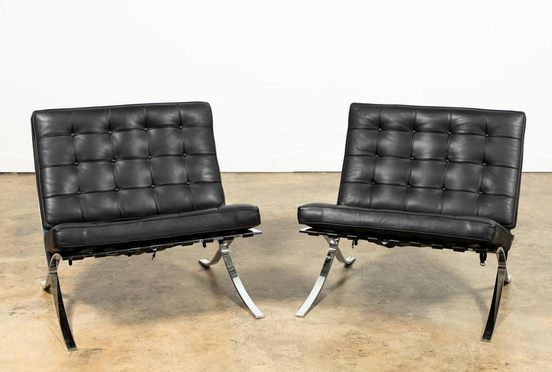 PAIR, MIES VAN DER ROHE BLACK BARCELONA CHAIRS (1 of 5)