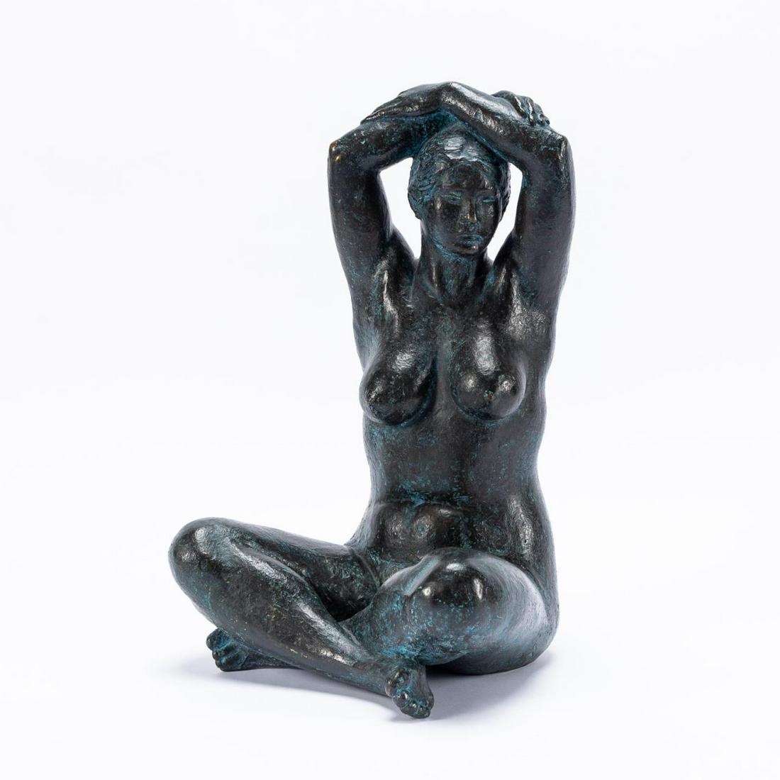 FELIPE CASTANEDA, FEMALE NUDE BRONZE 1981: Felipe Castaneda (Mexican, born 1933). :Seated Female Nude" -1981, bronze. Signed,dated and editioned "P/A". Approx. h. 17"