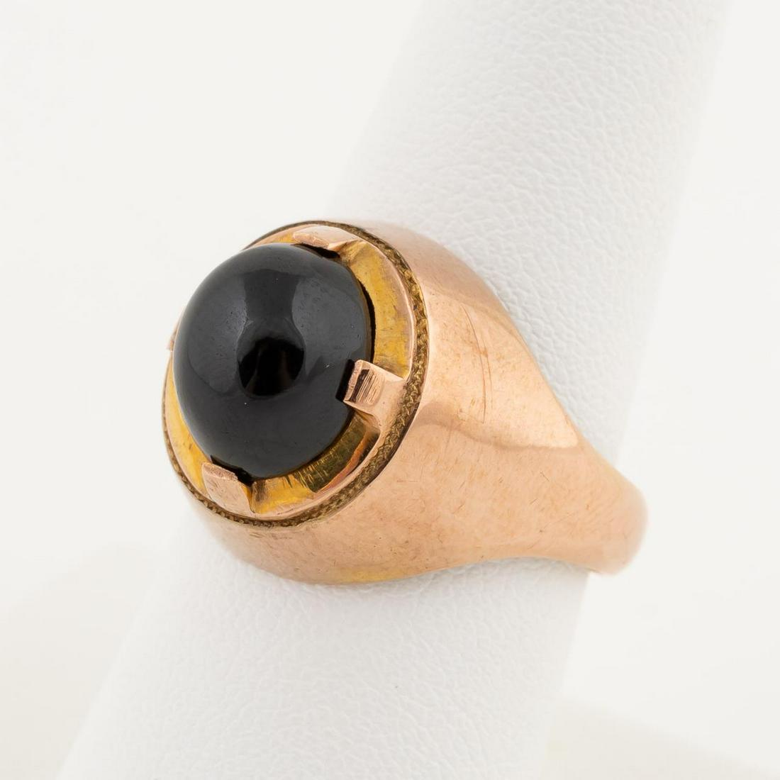 MEN'S 5 CTW HEMATITE & 10K ROSE GOLD RING (1 of 6)