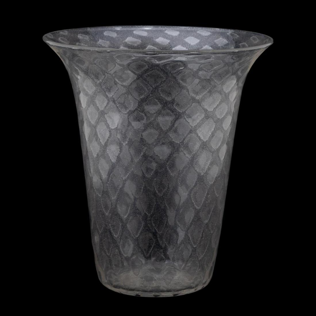MURANO STYLE HAND-BLOWN COLORLESS GLASS VASE (1 of 5)