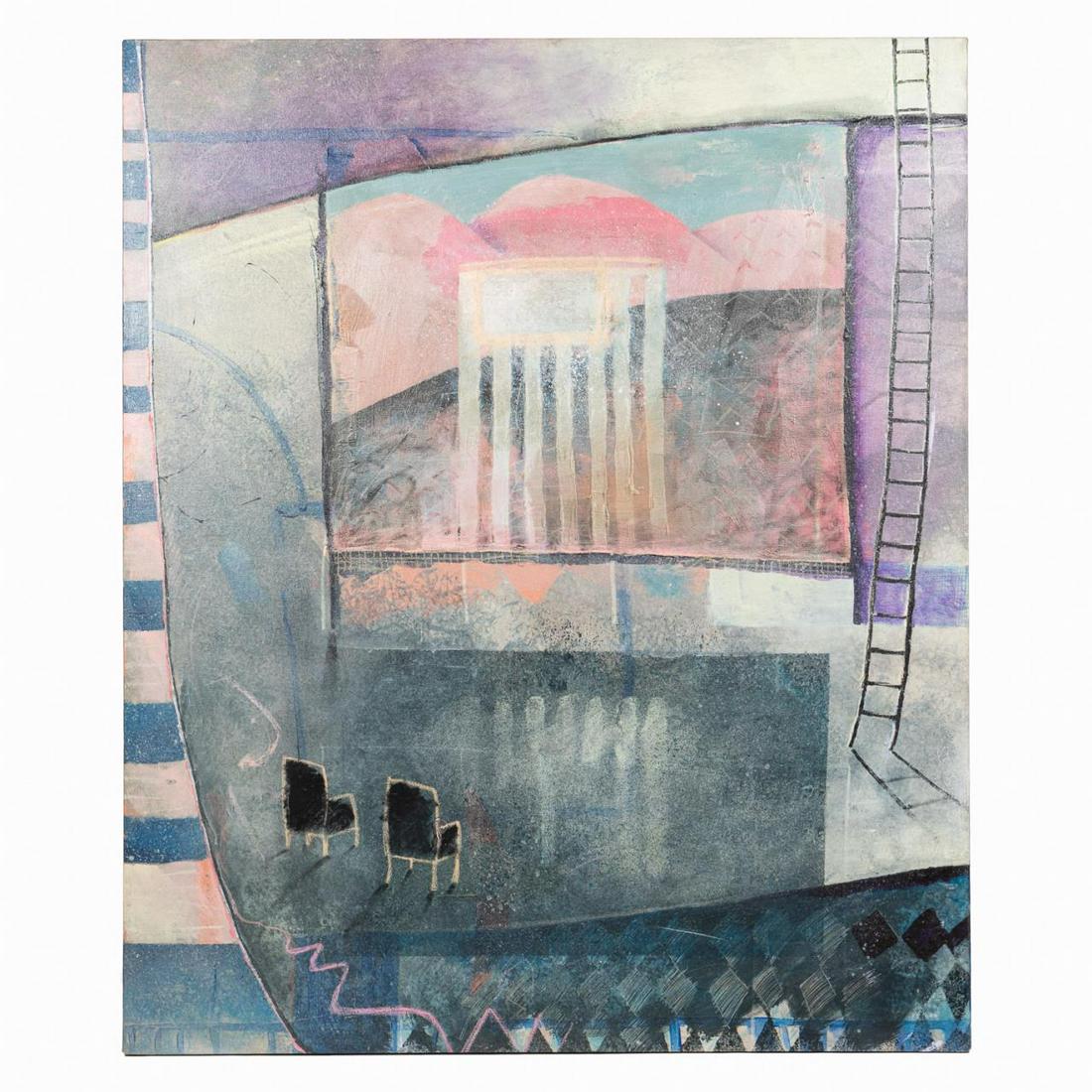 MARIE TURKO POSTMODERN PAINTING ON CANVAS 1986 (1 of 11)