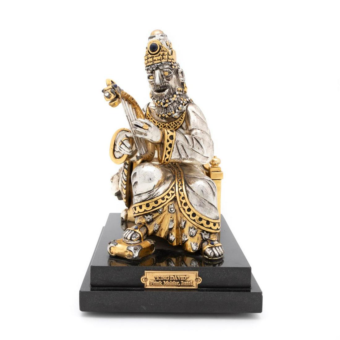 FRANK MEISLER "KING DAVID" SCULPTURE, MARBLE BASE (1 of 6)
