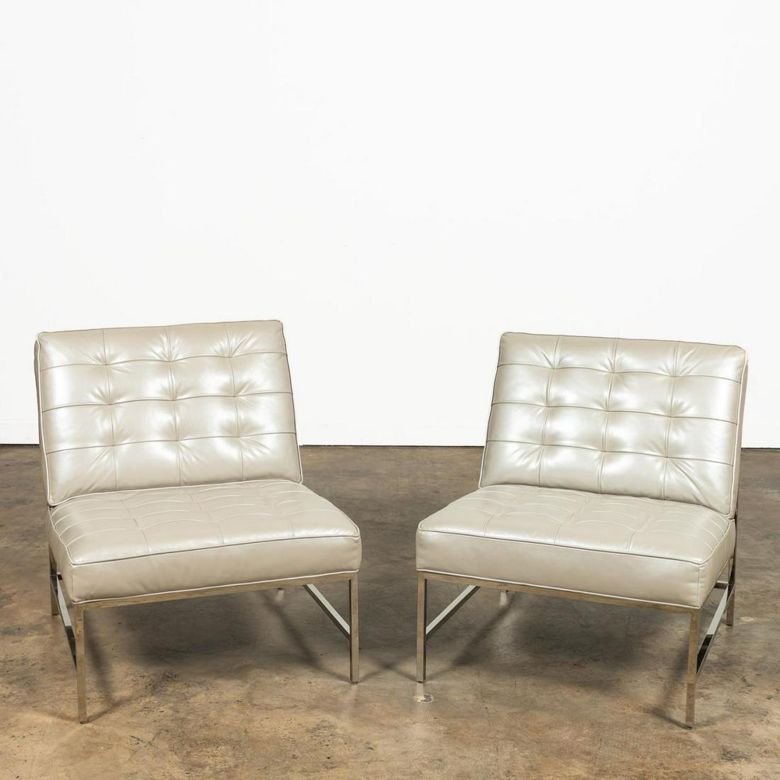 PR, GOLD & WILLIAMS MODERN LEATHER & CHROME CHAIRS (1 of 7)
