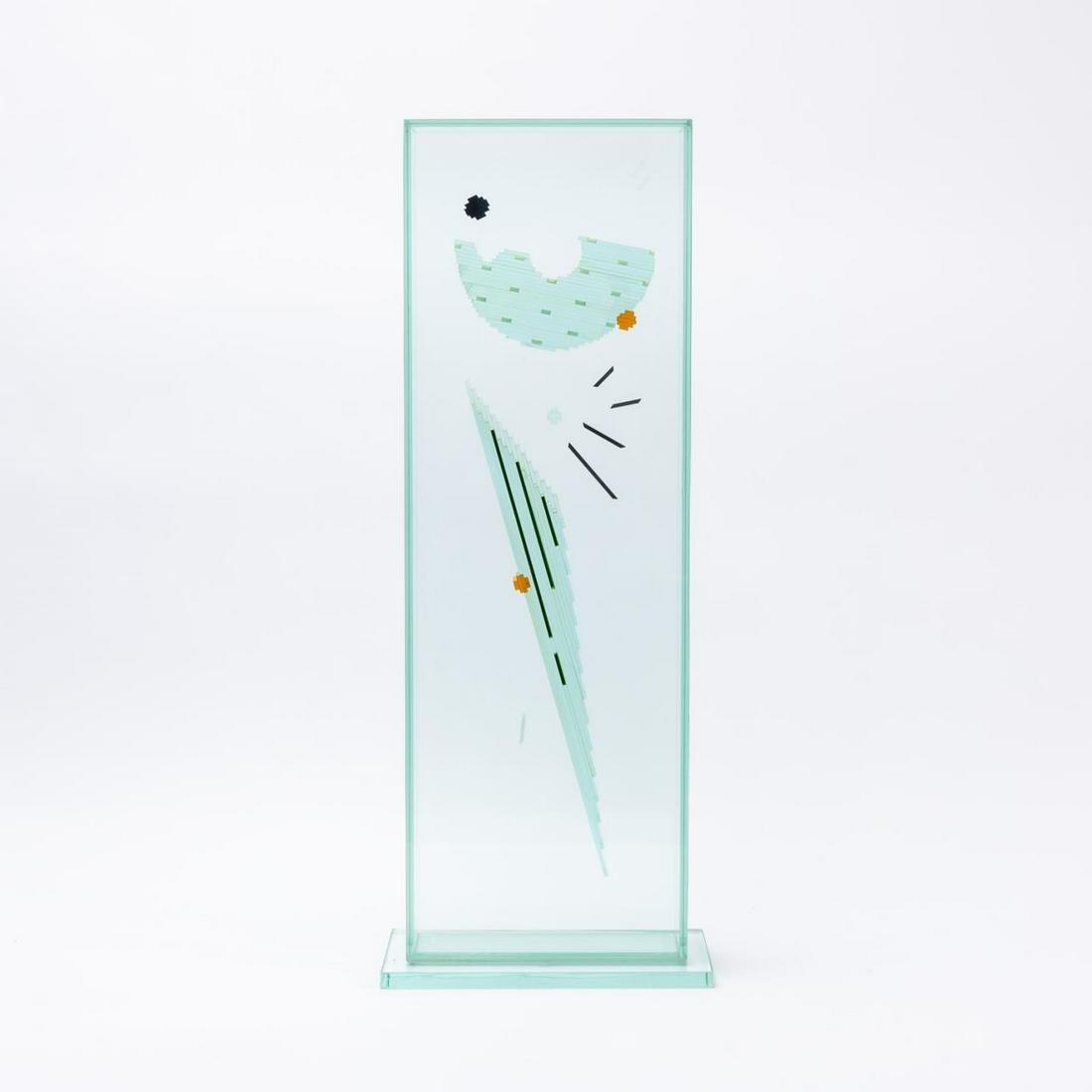 JOHN SEITZ, ABSTRACT GLASS SCULPTURE - 1986 (1 of 8)