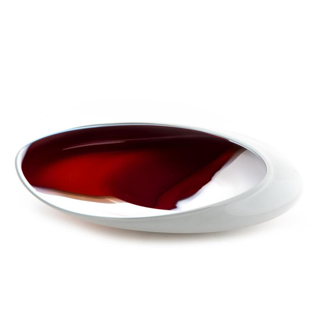 IRA SAPIR, ART GLASS ELLIPTICAL CENTER BOWL, 1990 (1 of 6)