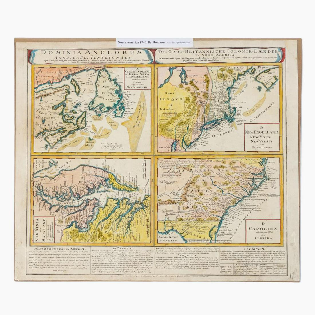 HOMANN, ENGLISH TERRITORIES IN NORTH AMERICA, MAP (1 of 5)