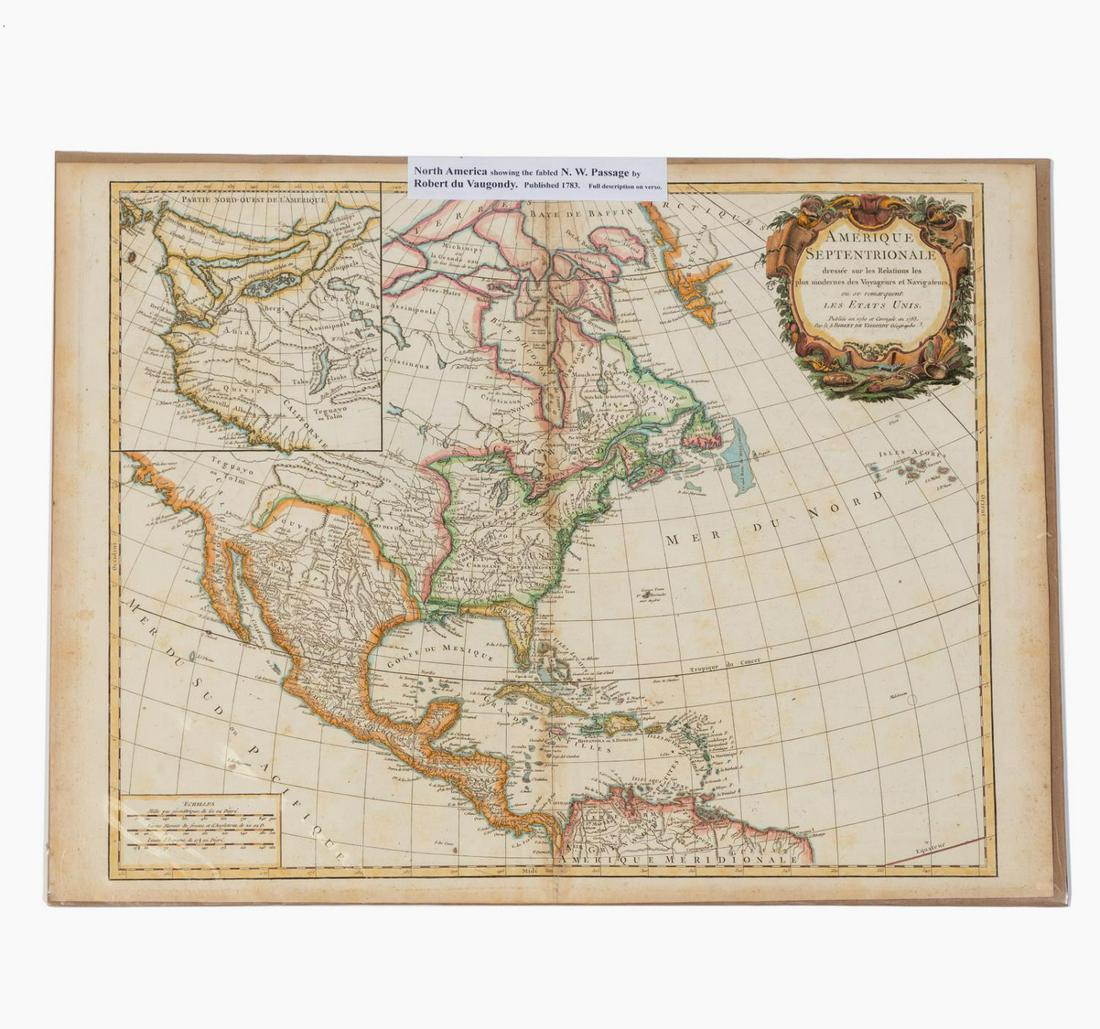 MAP OF NORTH AMERICA, ROBERT DE VAUGONDY 1783 (1 of 5)