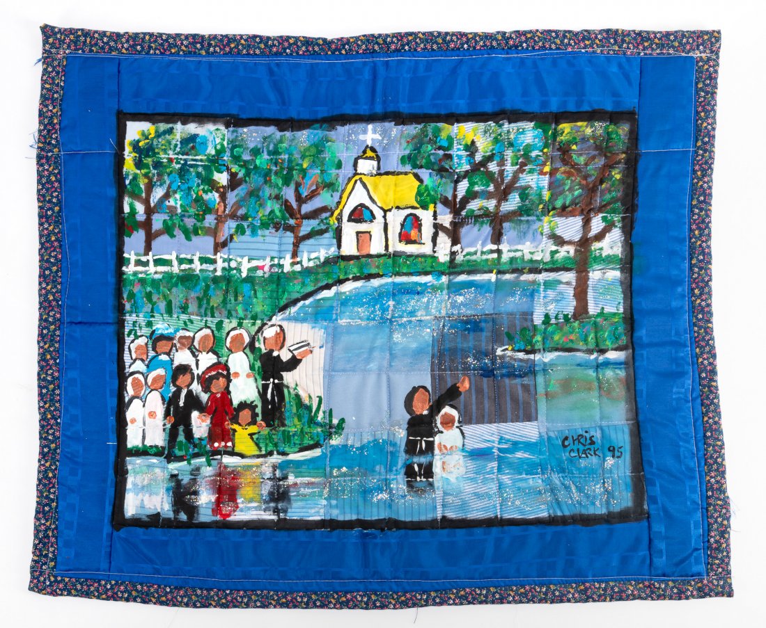 CHRIS CLARK, ALABAMA FOLK ARTIST, BAPTISM QUILT (1 of 7)
