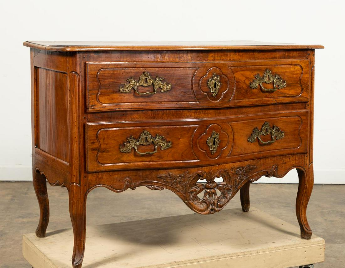 18TH C. PROVINCIAL LOUIS XV TWO-DRAWER COMMODE (1 of 7)