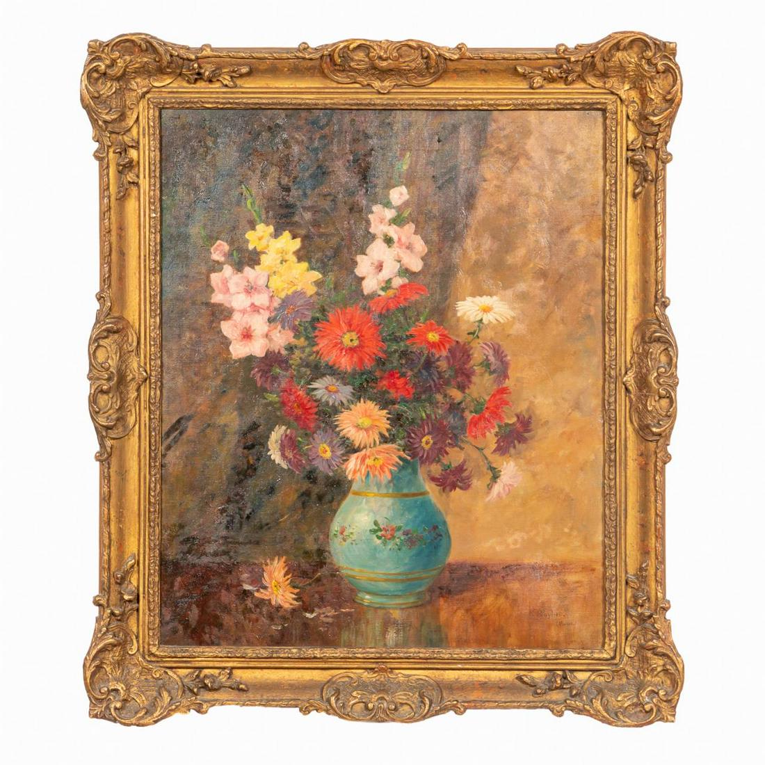 FERDINAND ROYBERT, FLORAL STILL LIFE OIL ON CANVAS (1 of 7)