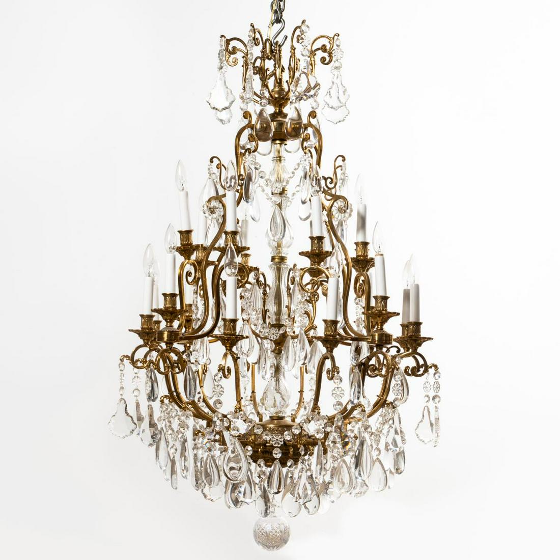 LOUIS XV STYLE CRYSTAL & GILT 20-LIGHT CHANDELIER (1 of 6)