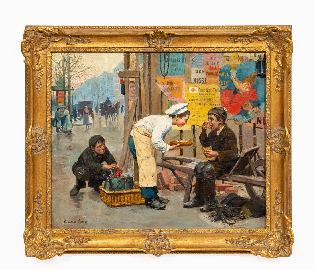 CHOCARNE MOREAU, FRENCH STREET SCENE, FRAMED (1 of 5)