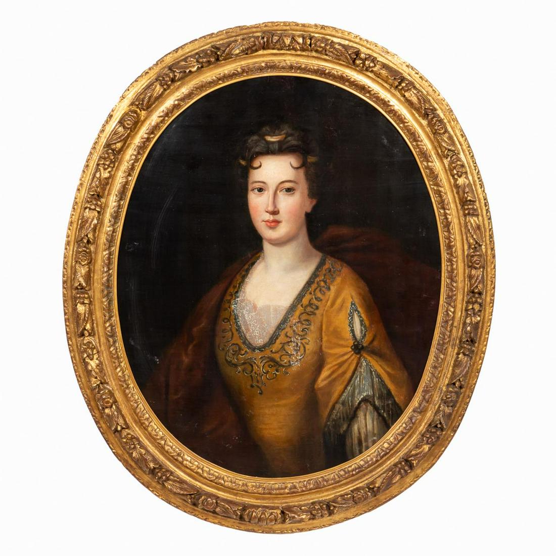 CONTINENTAL OVAL PORTRAIT OF LADY, GILTWOOD FRAME (1 of 7)