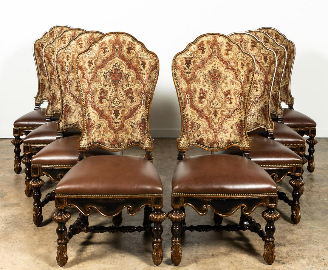 SET, EIGHT MARGE CARSON UPHOLSTERED DINING CHAIRS (1 of 4)