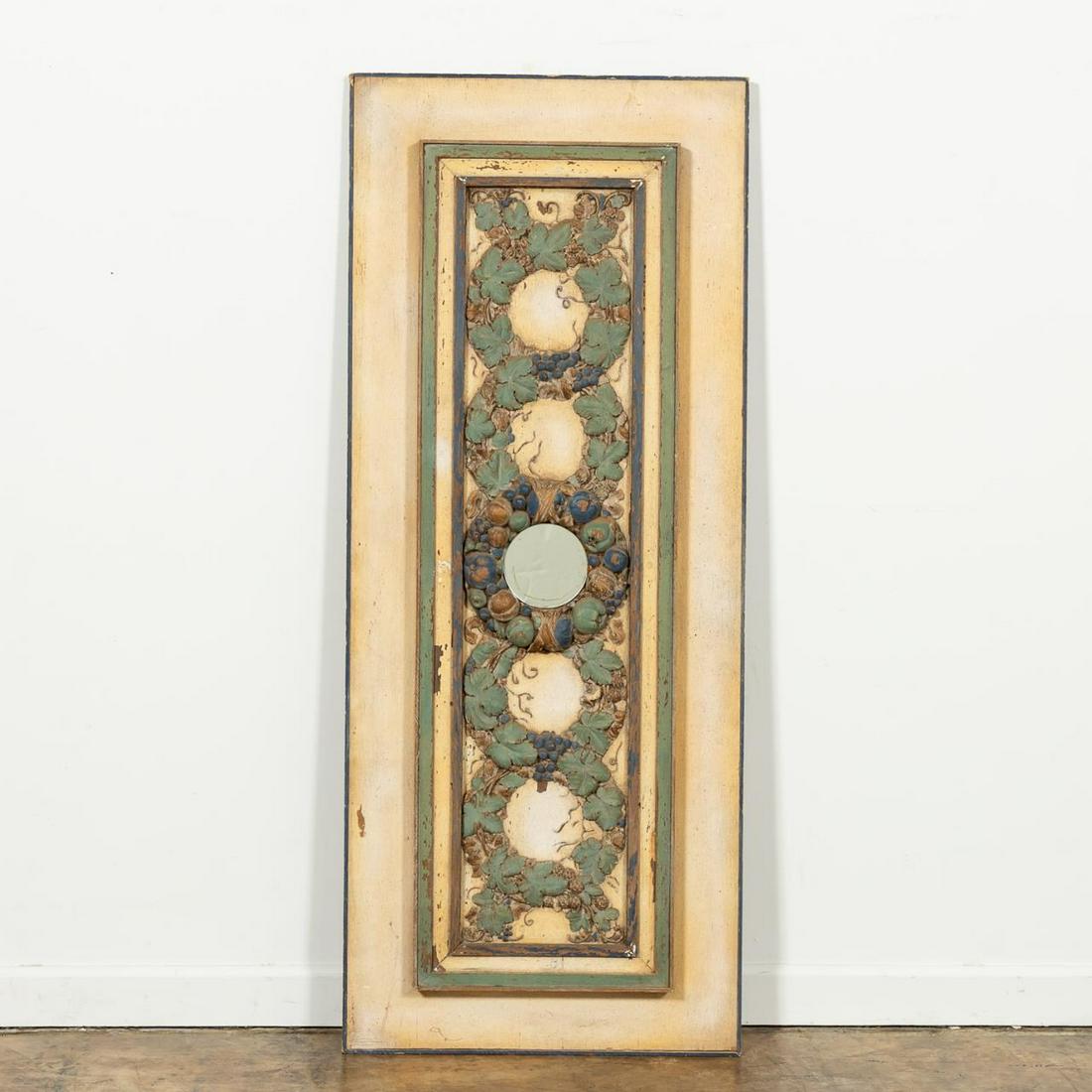 ITALIAN PAINT DECORATED GRAPE VINE WOOD PANEL (1 of 4)