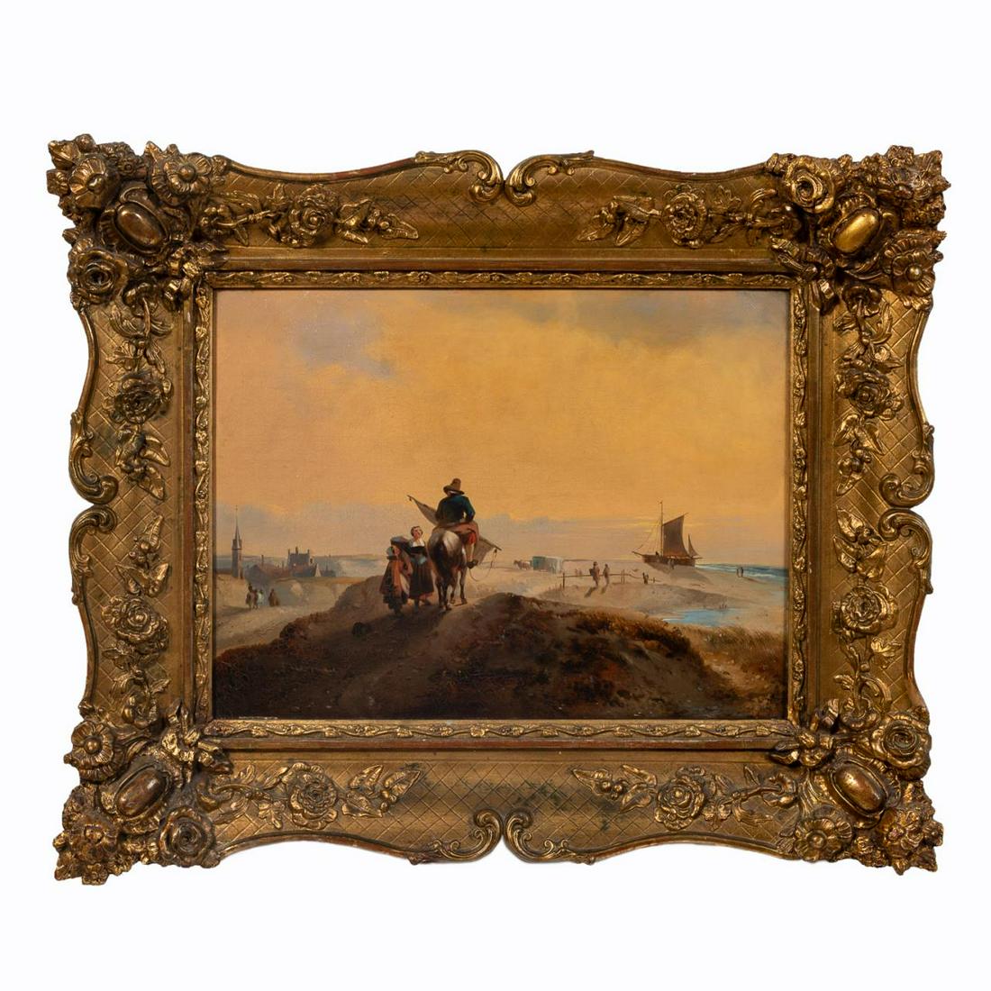 ITALIAN SCHOOL LANDSCAPE OIL ON CANVAS, 1886 (1 of 4)