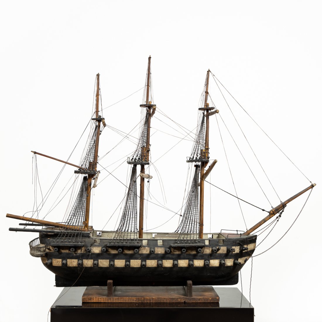 LARGE WOODEN MODEL OF A THREE-MASTED FRIGATE (1 of 7)