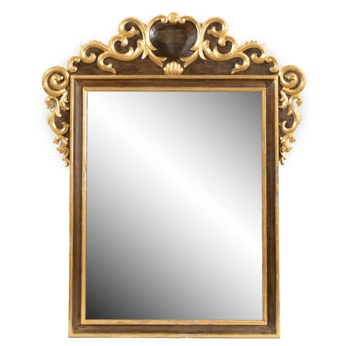 BAROQUE STYLE GRAIN PAINTED & PARCEL GILT MIRROR (1 of 4)