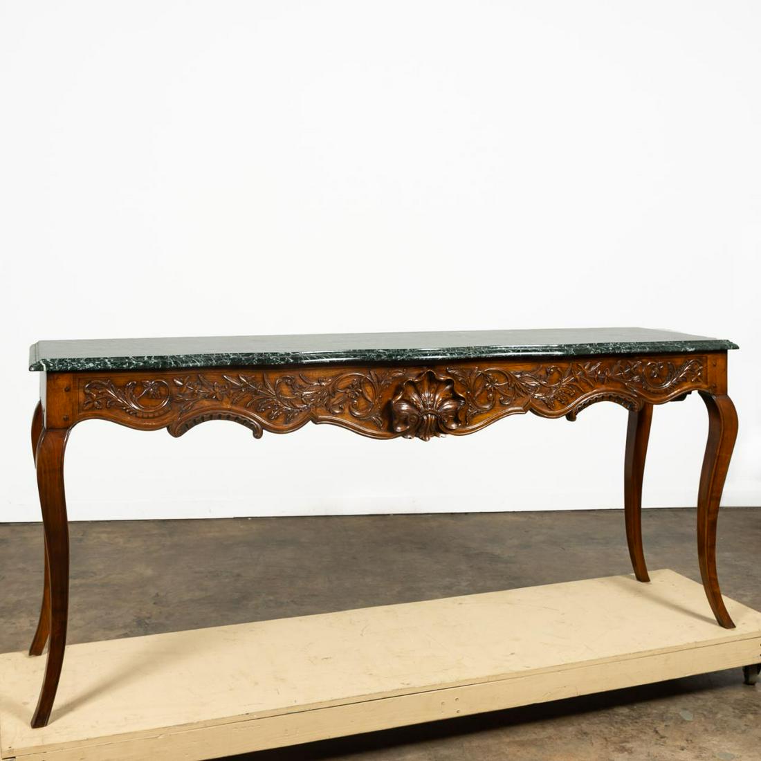ROCOCO-STYLE MARBLE TOP MAHOGANY CONSOLE (1 of 6)